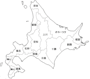 北海道全図（北方領土省略）